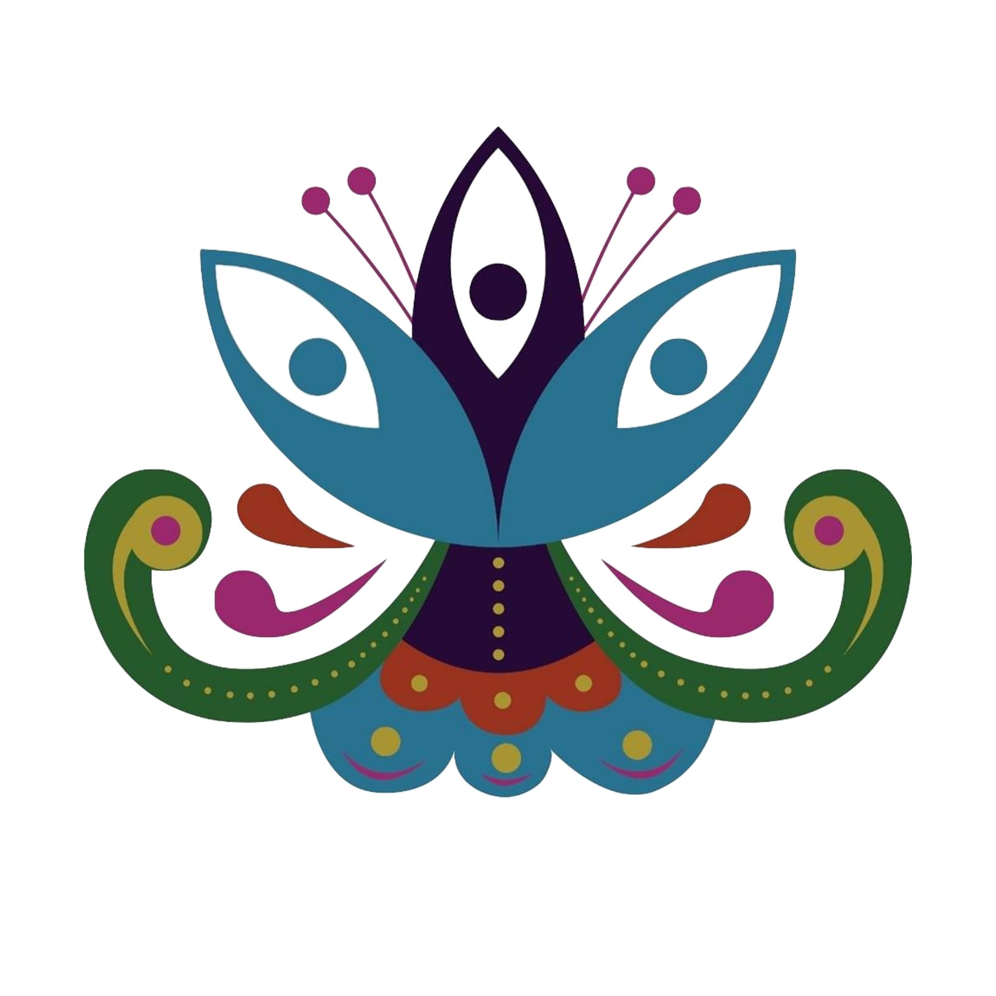 Costa Yoga logo (colorful swoops and floral design)