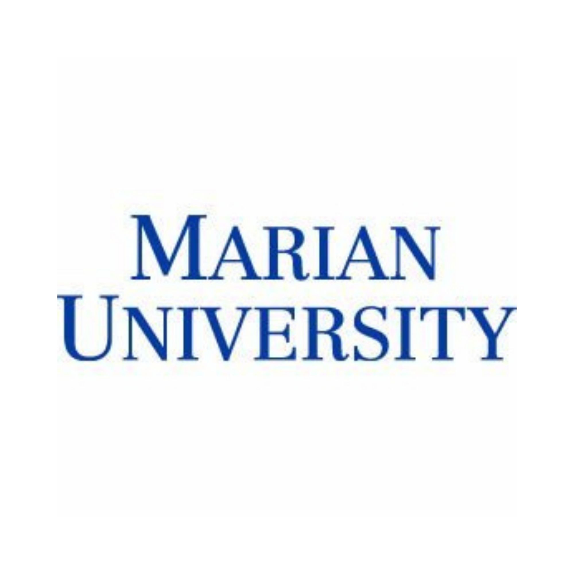 Marian University logo (blue text)